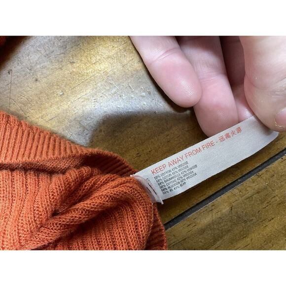 Free People | Cropped Top | Women’s S | Orange | Ribbed V-Neck Button Front - Picture 9 of 10